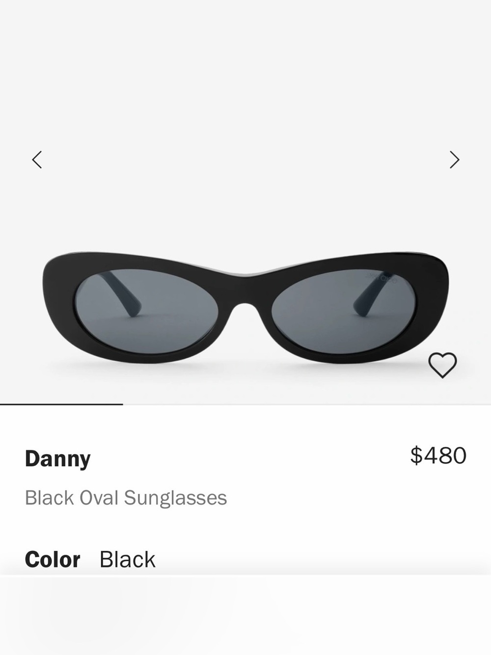 NWOT Jimmy Choo Black Oval Danny Sunglasses 100% Authentic